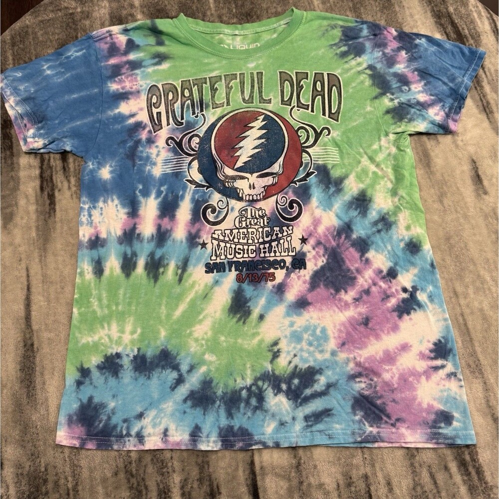 Liquid Blue Grateful Dead Great American Music Hall 1975 Tie Dye Shirt Men's LG
